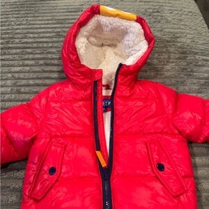 Red Puffer Jacket with Hood